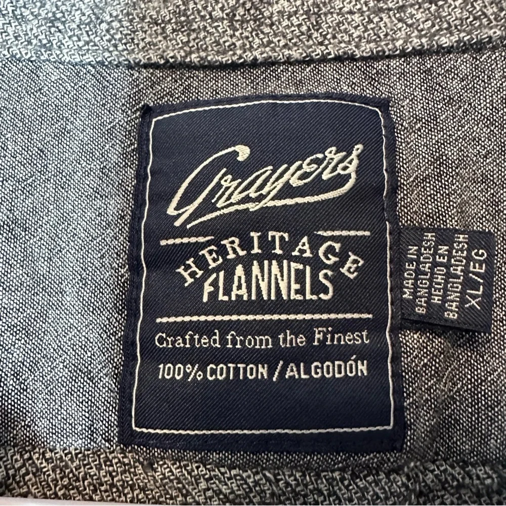 Grayers Harrison Heritage Flannel Shirt Mens XL Gray Long Sleeve Button Up Fall - Picture 4 of 11